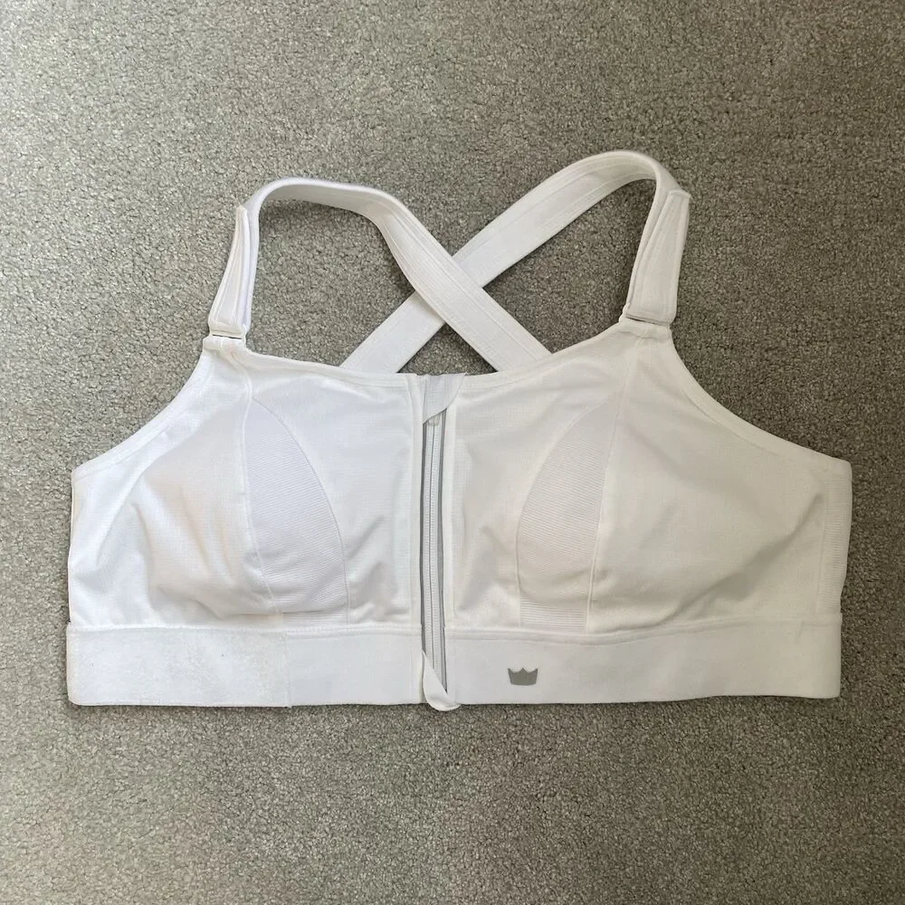 SHEFIT Sports Bra High Support Comfort Adjustable Atheltic White Size 3Luxe